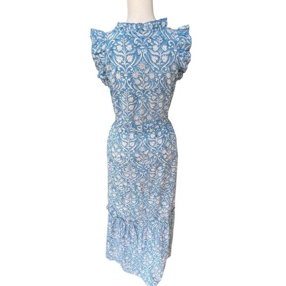 FITZROY & WILLA Christina Dress in Blue Trellis S NWT - Picture 3 of 5